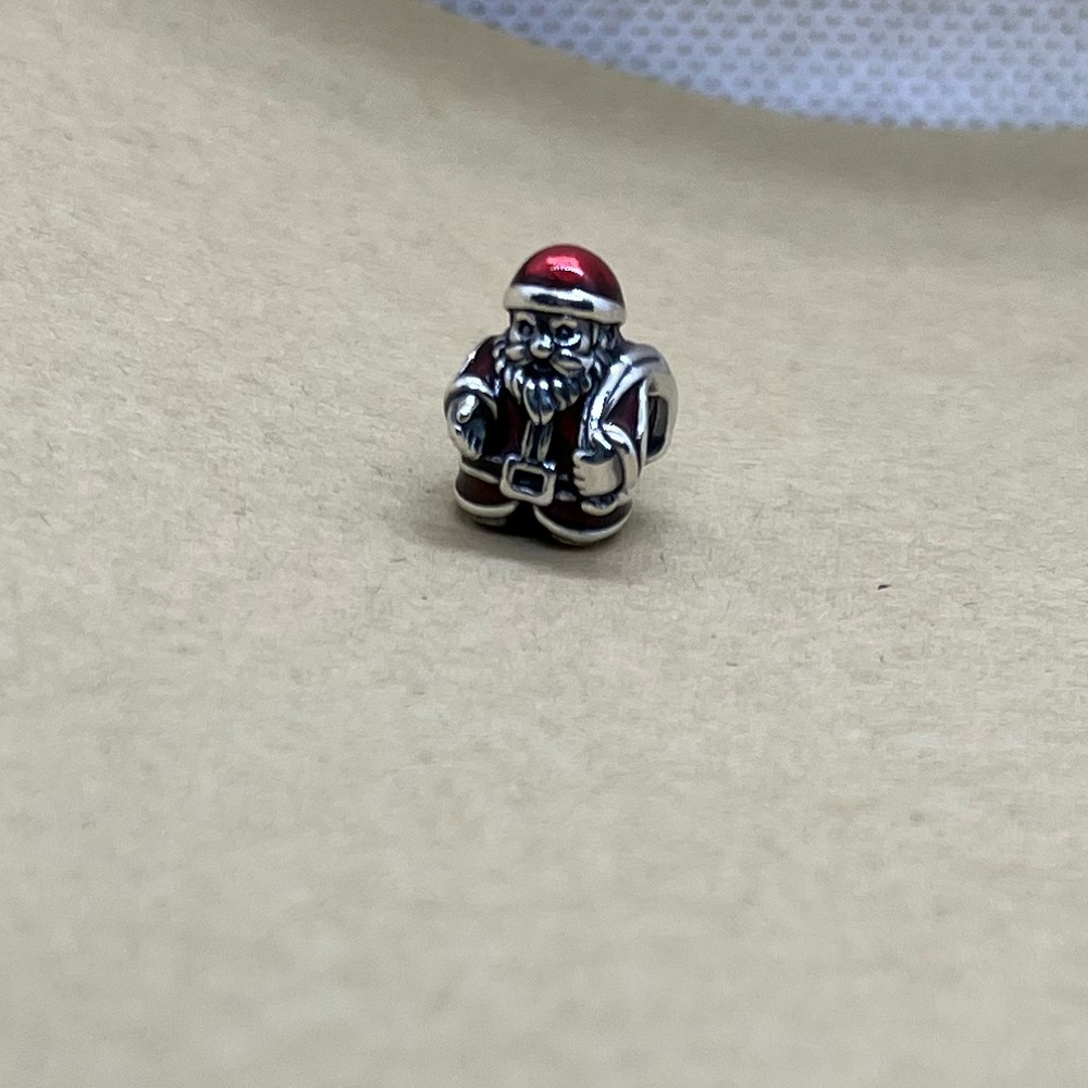 Authentic Santa Pandora Charm Silver/Red Charm only New Great Condition
